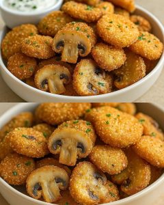 Chrupiące panierowane pieczarki