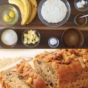 Najlepszy chleb bananowy z orzechami włoskimi i rodzynkami