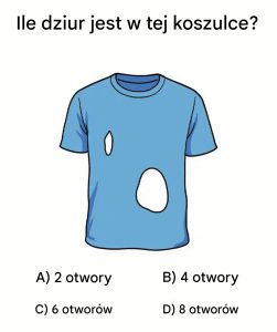 Tylko 14% osób potrafi znaleźć dziurek w koszulce
