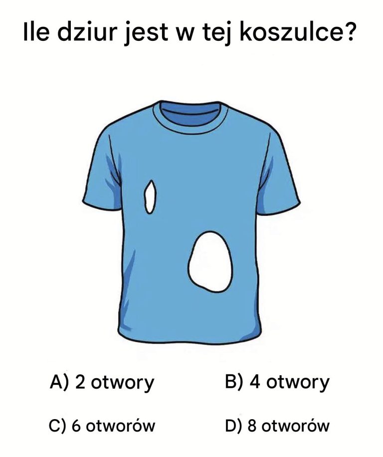 Tylko 14% osób potrafi znaleźć dziurek w koszulce