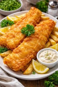 Ryba z frytkami w stylu angielskim