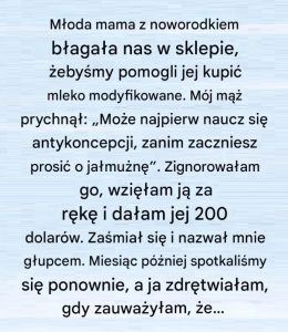 Iden akt dobroci zmienił moje życie na zawsze. Czytaj dalej poniżej w pierwszym komentarzu.