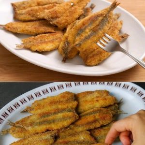 Złote anchois, które wyglądają na smażone, ale ja piekę je w piekarniku