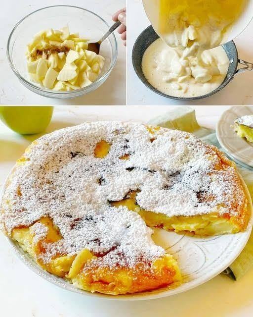 OMLET JABŁKOWY zajmuje teraz 5 minut! Ten miękki i suchy deser bez prania z ciężarem zabranym.