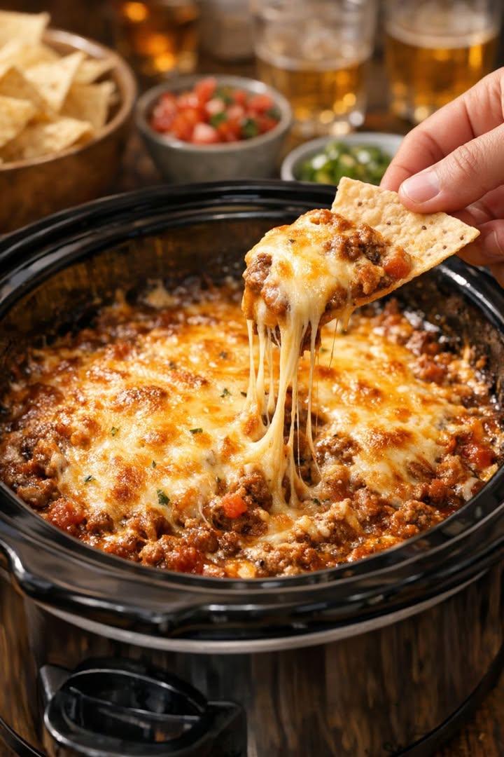 Dip z wołowiny i sera Tex-Mex (wolnowar lub piekarnik)