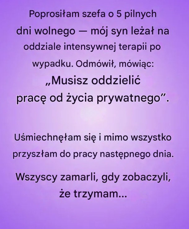 Jedna spokojna odpowiedź, która zmieniła całe miejsce pracy KONIEC W PIERWSZYM KOMENTARZU!!!