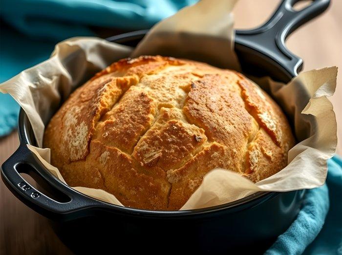 Domowy chleb pieczony na patelni