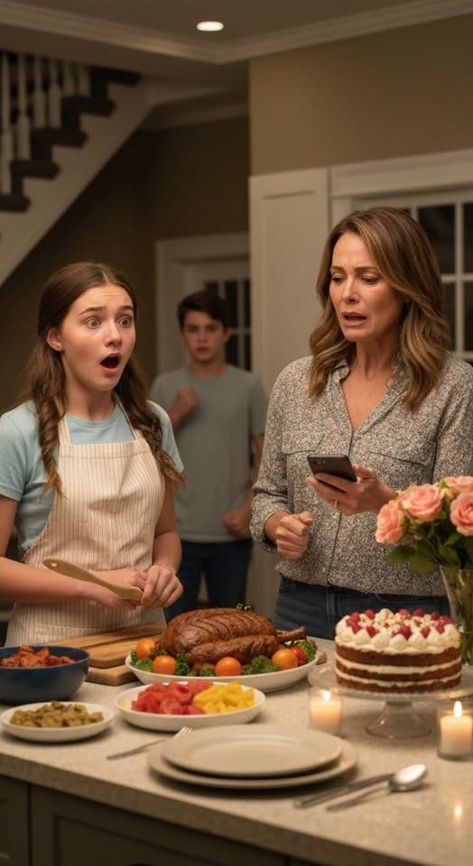 Moja siedemnastoletnia córka spędziła trzy pełne dni gotując dla dwudziestu trzech osób – planując menu, nakrywając do stołu, dekorując każdy kąt na przyjęcie urodzinowe mojej mamy. Była taka dumna, uśmiechnięta, ustawiając dania, które sama przygotowała. Potem, zaledwie godzinę przed przybyciem gości, mój tata napisał SMS-a: „Zmiana planów. Świętujemy w restauracji. Tylko dla dorosłych”. Twarz mojej córki posmutniała. Nie powiedziała ani słowa – po prostu cicho zdmuchnęła św… Voir plus