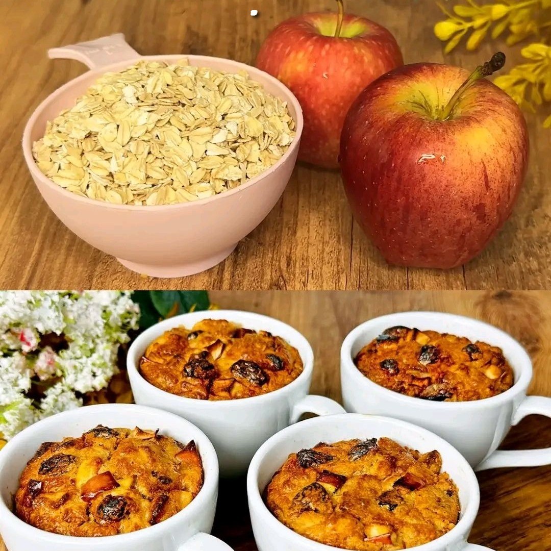 Owsianka z jabłkiem w misce. Nie jem cukru od roku. Schudłam 10 kg, przestałam jeść biały cukier.