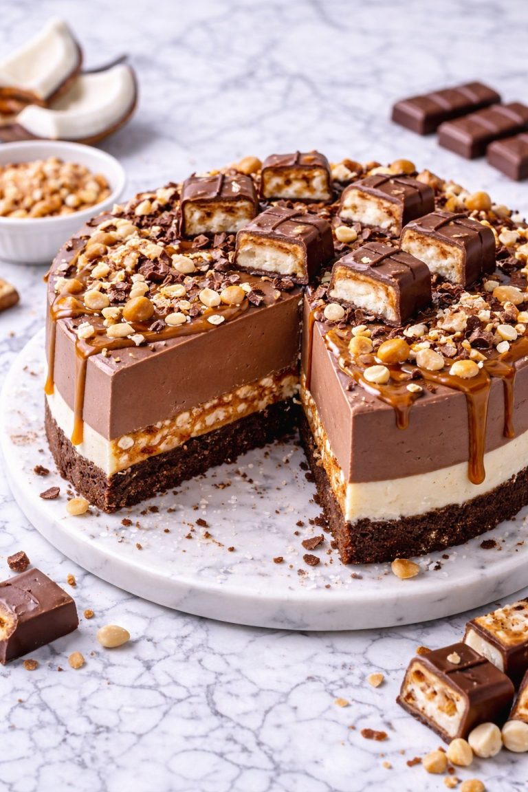 Creme bávaro ao estilo Snickers Chocolate derretido, caramelo cremoso e amendoim crocante…
