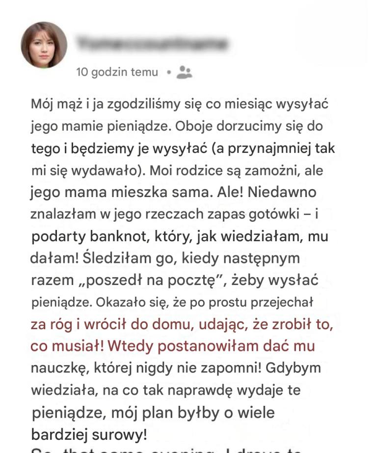 Mój mąż dostał nauczkę, której nigdy nie zapomni, kiedy odkryłam, że w tajemnicy trzymał pieniądze przeznaczone dla swojej matki.