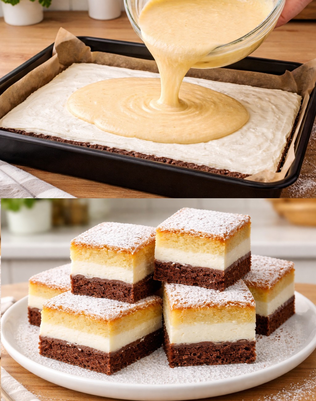 Trójkolorowe ciasto łatwe w przygotowaniu