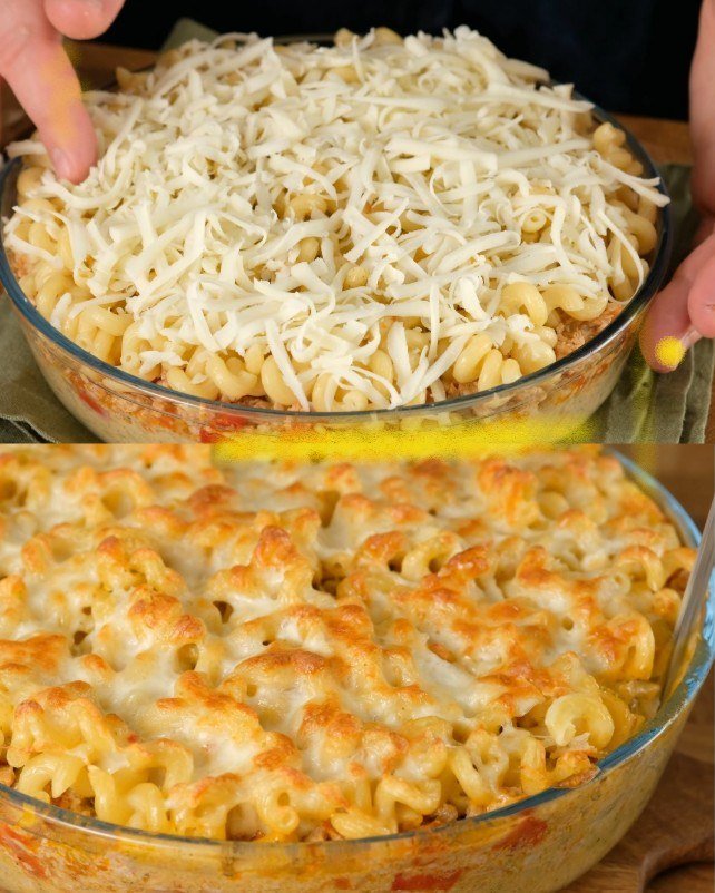 Zapiekanka makaronowa z kremowym sosem i mielonym mięsem!