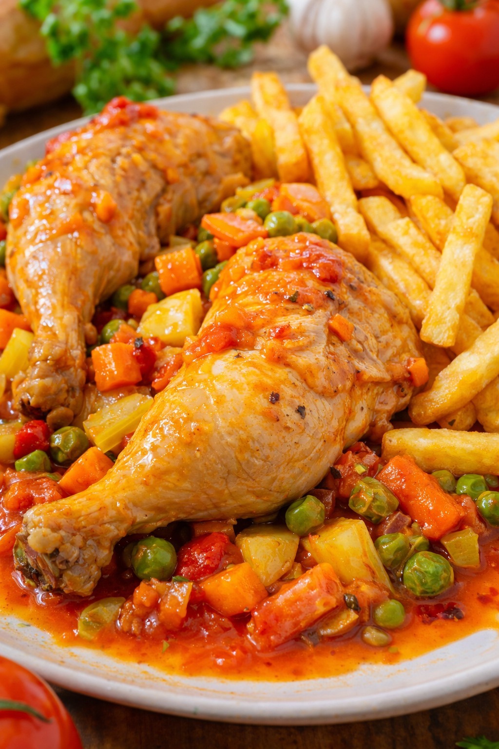 Gulasz z kurczaka z warzywami ogrodowymi