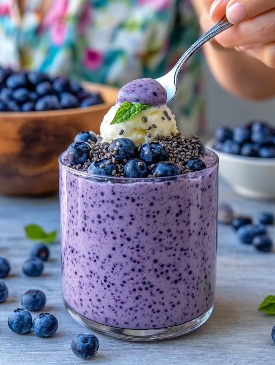 Publicité  Pudding jagodowy 🫐 z chia 👇