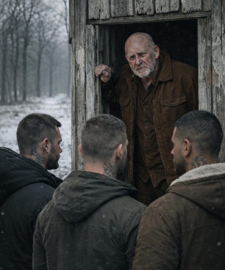 Trzech chuliganów zapukało do drzwi samotnego starca, przekonanych, że szukają łatwego łupu. Nie mieli jednak pojęcia, kto tak naprawdę kryje się za tymi drzwiami ani jak skończy się dla nich ta wizyta.  Trzej mężczyźni niedawno wrócili z więzienia, ale nie mieli zamiaru zmieniać swojego życia. Kontynuowali to, za co zostali kiedyś skazani. Wyszukiwali samotnych ludzi, wykorzystywali ich lęki i przejmowali domy i mienie. Działali brutalnie, szybko i bez skrupułów.  Dawno temu zauważyli dom starca na rogu. Miał dużą działkę, był stary, ale solidny i nie miał w pobliżu sąsiadów ani krewnych. Wszystko wcześniej sprawdzili. Dziadek nie miał rodziny, a jego córka od dawna z nim nie rozmawiała; mieszkała w innym mieście i nigdy go nie odwiedzała.  Łatwa zdobycz, uznali.  Tego wieczoru podeszli do bramy i zapukali do drzwi.  Otworzył im starszy mężczyzna w czarnym ubraniu i znoszonej skórzanej kurtce. Jego twarz była spokojna, a wzrok uważny.  „Nie spodziewaliście się nas, ale przyszliśmy” – powiedział jeden z bandytów z uśmiechem.  Staruszek powoli spojrzał na ich tatuaże, napięte ramiona, wyzywające twarze.  „Czego chcecie?” – zapytał spokojnie.  „Waszego domu. I rozstaniemy się pokojowo.”  „Nie. Jakieś jeszcze pytania?”  „Hej, staruszku, jesteś zdezorientowany? Mówiliśmy ci po ludzku: daj nam dom, a rozstaniemy się. Inaczej będziemy musieli użyć siły.”  „Zgadzam się, staruszku. I tak niedługo ci nie zostanie.”  Staruszek zmrużył oczy.  „Jesteś głupi czy głuchy?”  „Co powiedziałeś?” – wybuchnął jeden z bandytów i chwycił go gwałtownie za kołnierz kurtki.  Staruszek nawet nie drgnął. Jego twarz pozostała spokojna.  „Przepraszam, chłopaki, nie zorientowałem się od razu, kim jesteście. Wejdźcie do środka. Naleję wam herbaty. Sam poszukam dokumentów domu.”  Mężczyźni wymienili spojrzenia. W ich oczach błysnął błysk satysfakcji. Uznali, że staruszek się zepsuł.  Weszli do środka. Ale bandyci nie mieli pojęcia, co ich czeka w tym domu ani jak zakończy się ich wizyta. Resztę historii znajdziecie w pierwszym komentarzu