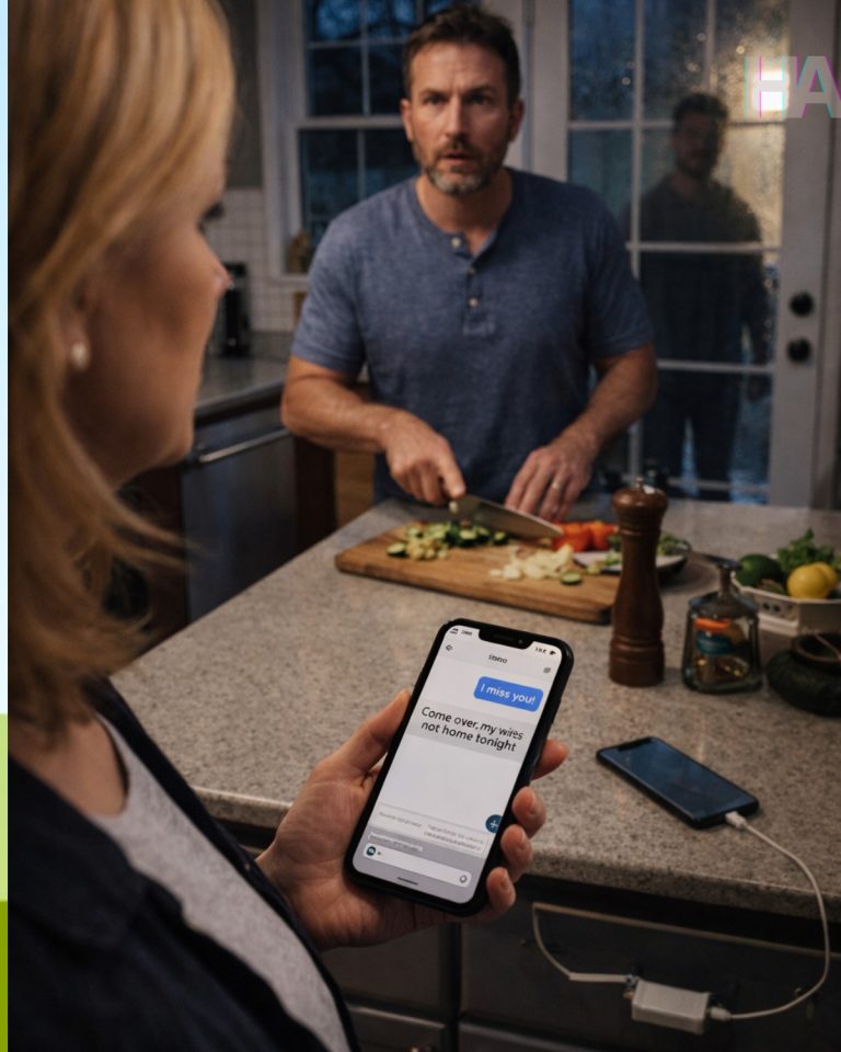 MÓJ MĄŻ GOTOWAŁ OBIAD JAK W KAŻDĄ SOBOTĘ... WTEDY ROZŚWIETLIŁ JEGO TELEFON SMS OD „CHRISA” Z WIADOMOŚCIĄ „TĘSKNIĘ ZA TOBĄ”. ODPISAŁAM: „WPADNIJ. MOJEJ ŻONY NIE MA W DOMU”. KIEDY ZADZWONIŁ DZWONEK DO DRZWI, WYRAZ NA TWARZY MĘŻA MÓWIŁ MI WSZYSTKO. Nazywam się Rebecca Carter i do tamtej nocy myślałam, że mam małżeństwo, którego ludzie po cichu zazdroszczą. Bez efekciarstwa. Bez dramatyzmu. Po prostu solidne. Takie, które opiera się na rutynie, zaufaniu i kojącej iluzji, że osoba obok ciebie jest dokładnie tym, za kogo ją uważasz. Mój mąż, Mark, pracował w średniej wielkości firmie technologicznej w Portland. Był niezawodny pod każdym względem. Gotował w weekendy. Nigdy nie zapominał o rocznicach. Każdego ranka, zanim wychodził lub logował się do pracy, całował mnie na pożegnanie, jakby to był nawyk wszyty w skórę. Myślałam, że jesteśmy niewzruszeni. Myślałam, że jesteśmy bezpieczni. Ale zdrada nie zawsze wyważa drzwi wejściowe. Czasami wślizguje się do pokoju na świecącym ekranie... i czeka, aż to zauważysz. To wydarzyło się w deszczową sobotnią noc. Woda uderzała o okna miękkimi, jednostajnymi falami, podczas gdy Mark stał przy kuchennej wyspie i kroił warzywa na kolację. Nucił pod nosem, zupełnie swobodnie, poruszając się spokojnym rytmem człowieka, który absolutnie nie ma nic do ukrycia. Siedziałam kilka metrów dalej, przeglądając memy, a częściowo zapisując przepisy, których nigdy nie miałam zamiaru zrobić. Nasze telefony leżały obok siebie na blacie, oba podłączone do prądu. Wtedy jego ekran się rozświetlił. Imię, którego nie rozpoznałam. Chris: Tęsknię. Poczułam to od razu. Ten zimny, mdły skurcz w żołądku. Ten, który przychodzi, zanim mózg zdąży nadrobić zaległości. Ten, który wie. Odwróciłam się i spojrzałam na Marka. Nawet na mnie nie spojrzał. Po prostu nucił, sypiąc sól na patelnię, smakując sos, jakby to był zwykły wieczór, a nie dokładnie ten moment, w którym jego sekret ujawnił się w moich dłoniach. Znów spojrzałam na wiadomość. Potem stuknęłam w zdjęcie kontaktu. Mężczyzna. I bardzo przystojny. Wyraźna linia szczęki. Głębokie dołeczki w policzkach. Łatwy, pewny siebie uśmiech kogoś, kto najwyraźniej wierzył, że ma wszelkie powody, by tęsknić za moim mężem. Ręce zaczęły mi się trząść. Nie dlatego, że byłam już zdezorientowana. Bo nie byłam. Otworzyłam wątek wiadomości. I bez chwili namysłu odpisałam: Wpadnij. Mojej żony dziś wieczorem nie ma w domu. Potem kliknęłam „Wyślij”. Mój puls walił tak mocno, że miałam wrażenie, że zatrzęsie całą kuchnią. Spodziewałam się, że Mark to usłyszy. Wyczuje, że coś się zmieniło. Odwróci się i zobaczy, jak trzymam zapałkę przy benzynie. Ale nie. Po prostu gotował dalej. Wciąż spokojny. Wciąż uśmiechnięty. Wciąż zupełnie nieświadomy, że jego świat właśnie został nastawiony na timer. Minęło dziesięć minut. Potem przyszła kolejna wiadomość. Chris: Będę za 20. Wpatrywałam się w ekran, podczas gdy deszcz wciąż padał, a kuchnię wypełniał zapach czosnku i masła. Naprzeciwko mnie mój mąż krzątał się wokół kuchenki jak mężczyzna przygotowujący ciepłą kolację dla żony... a nie jak ktoś, kto stoi dwadzieścia minut od momentu, gdy zostanie wystawiony na widok przez własne drzwi wejściowe. Wtedy uświadomiłam sobie coś przerażającego. Cokolwiek to było, nie było nowe. To nie było przypadkowe. I zdecydowanie nie było niewinne. Więc odłożyłam jego telefon dokładnie tam, gdzie był. Potem siedziałam tam. Cicho. Bez ruchu. Patrząc na zegar. A kiedy w końcu zadzwonił dzwonek do drzwi... Mark podniósł wzrok, początkowo uśmiechając się. Potem zobaczył moją twarz. Potem zobaczył, jak trzymam jego telefon. I w jednej, zamarzniętej sekundzie, wszystkie kolory odpłynęły z jego twarzy. Czytaj dalej w komentarzach. Zobacz więcej
