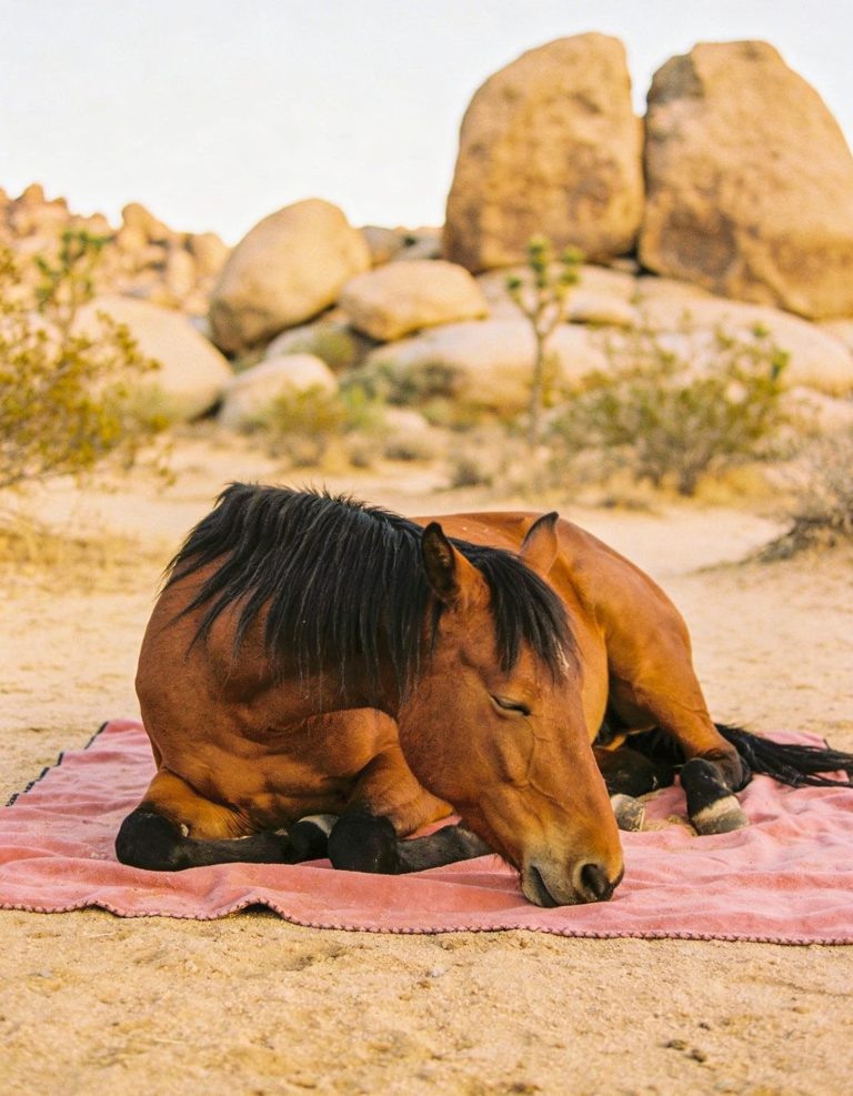 Myśleli, że to po prostu ranny koń, który upadł na ziemię... dopóki nie odkryli, co kryje się pod jego ciałem.  To, czego zaraz wysłuchasz, zakwestionuje wszystko, co myślałeś, że wiesz na temat współczucia dla zwierząt.  W górach Kolorado, dziki ogier leżał nieruchomo w odizolowanym kanionie.  Minęło ponad 12 godzin, a on się nie ruszył, a sępy już zaczęły nad nim krążyć. Ale coś mu nie pasowało w tej scenie. Jego postawa nie przypominała postawy umierającego zwierzęcia, lecz wojownika chroniącego swój najcenniejszy skarb.  Wezwanie dotarło do ośrodka ratunkowego w chłodny październikowy poranek. Pewien turysta zgłosił, że Mustang prawdopodobnie jest martwy lub umiera.  Dr Alden Cross, weterynarz z ponad 20-letnim doświadczeniem w ratowaniu zwierząt bez szans, szybko zorganizował swój zespół.  Cross był człowiekiem zahartowanym przez lata niemożliwych misji, którego oczy widziały zbyt wiele cierpienia, ale który nigdy nie stracił nadziei.  Towarzyszyli mu Rowan Blake, młody technik weterynarii, którego delikatne dłonie potrafiły uspokoić nawet najbardziej przestraszone zwierzęta, oraz Calum Hay, doświadczony oficer, który znał te tereny lepiej niż ktokolwiek inny.  Pierwszy widok ogiera zaparł im dech w piersiach.  Był wspaniały, nawet leżąc na kamienistym gruncie. Jego kasztanowe futro lśniło w porannym świetle jak wypolerowany metal, a czarna grzywa powiewała niczym rozlany atrament.  Ale jego stanowisko było dziwne. Zbyt rozważne.  Jego ciało utworzyło ochronną krzywiznę wokół czegoś, czego nie mogli dostrzec. Głowę trzymał wysoko, czujny, a jego ciemne oczy śledziły każdy ruch drużyny z intensywnością świadczącą o niezachwianej determinacji.  „To nie jest postawa umierającego konia” – mruknął Rowan. „Czy on czegoś pilnuje?”  Przez kilka minut obserwowali z dystansu.  Ogier co kilka minut opuszczał swoją wielką głowę na ziemię, jakby coś sprawdzał. Oddychał ciężko, a na lewym ramieniu widać było zaschniętą krew, ale jego oczy pozostały bystre i skupione.  Kiedy zbliżyła się ciekawska wrona, reakcja ogiera była natychmiastowa i przerażająca: położył uszy po sobie i wydał z siebie tak głośny skrzek, że ptak uciekł na miejscu.  „Nie widziałem czegoś takiego od 20 lat” – powiedział powoli Cross. „Jest ranny, ale się nie rusza. Dzikie konie uciekają, kiedy są ranne. Nie zostają, żeby bronić terytorium”. Rowan poprawił lornetkę.  „Zdecydowanie coś jest pod spodem. Widzę przebłyski czegoś małego, poruszającego się.”Dalsza część historii w pierwszym komentarzu pod obrazkiem