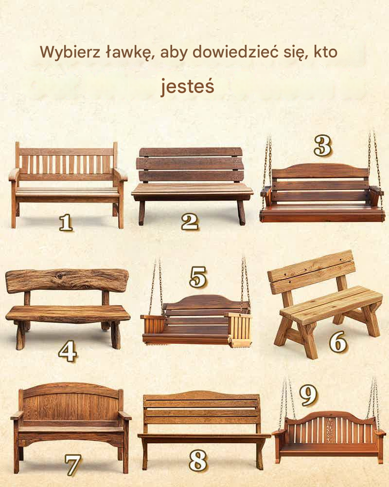 Wybierz ławkę, po której odziedziczyłeś swoją osobowość1,2,3. TWOJA BABCIA