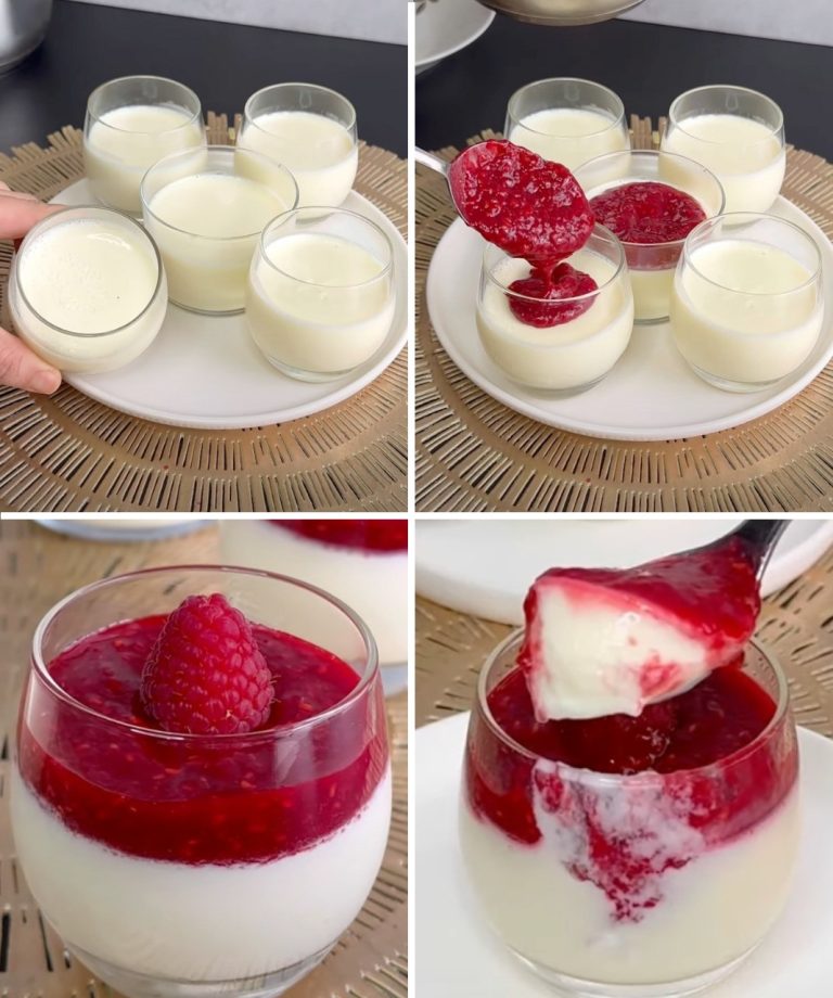 SZYBKA PANNA COTTA Z WANILIĄ I MALINAMI – świeży deser na każdą okazję!