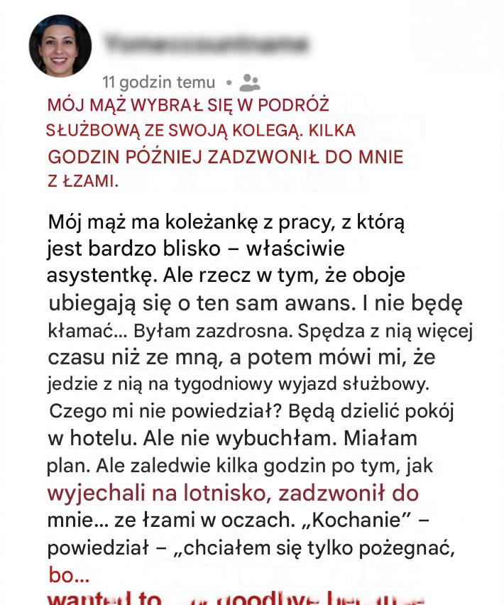 „Twojego męża nie ma na konferencji”. – Mrożący krew w żyłach anonimowy telefon, który odebrałam zaledwie 2 godziny po jego wyjeździe w „podróż służbową” zmienił moje życie na zawsze.