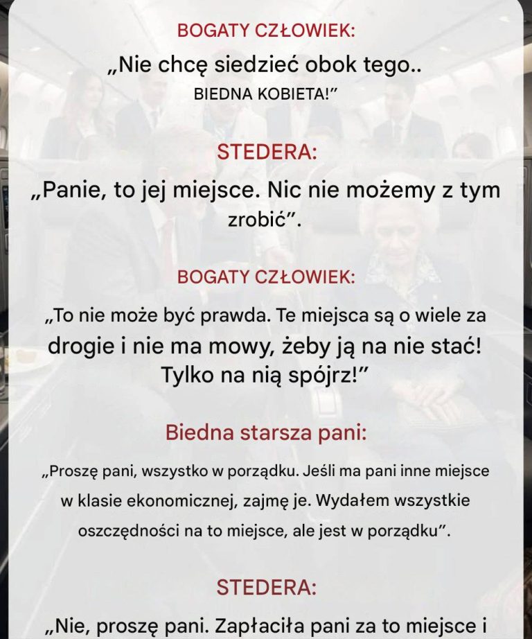 Naśmiewał się ze starszej kobiety w klasie biznesowej, ale potem pilot powiedział coś, co doprowadziło wszystkich do płaczu.