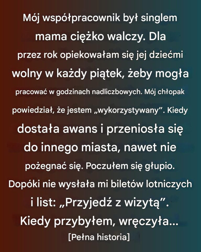 Opiekowałam się dziećmi mojego współpracownika za darmo