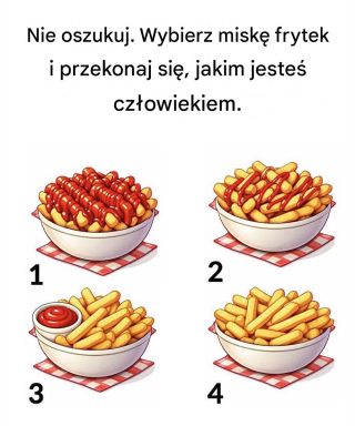 Jaką miskę frytek wybierasz? Sprawdź pierwszy komentarz, żeby dowiedzieć się, jakim typem człowieka jesteś.👇