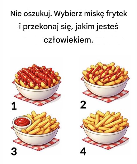Jaką miskę frytek wybierasz? Sprawdź pierwszy komentarz, żeby dowiedzieć się, jakim typem człowieka jesteś.👇