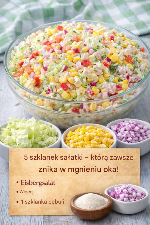 5 filiżanek sałatki szybko się nakarmił