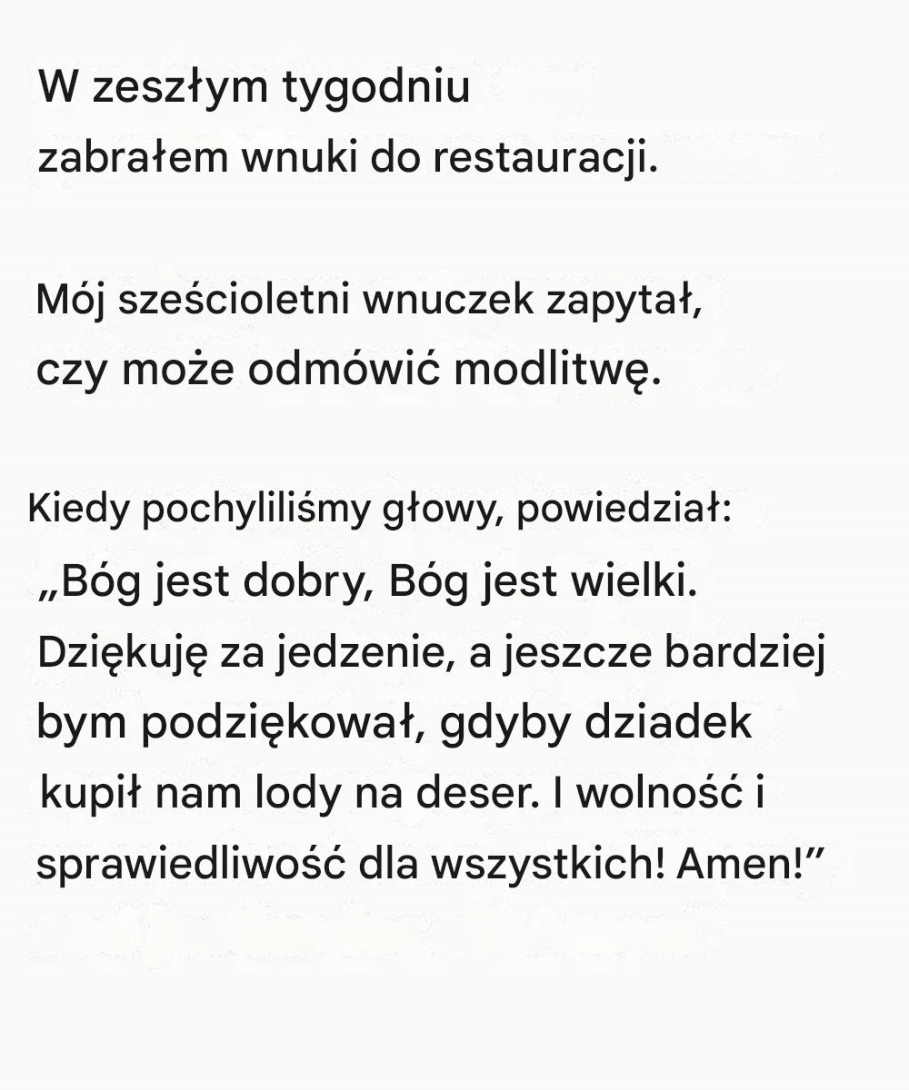 Ta wiadomość dedykuję wszystkim dziadkom.