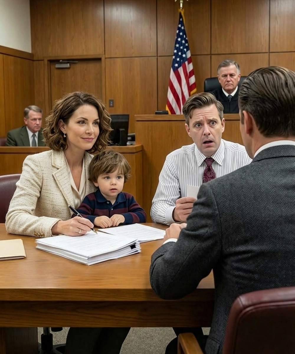 Mój mąż stanął w naszej kuchni i powiedział: „Chcę domu, samochodów, oszczędności – wszystkiego oprócz syna”. Moja prawniczka błagała mnie, żebym walczyła, ale spojrzałam jej w oczy i wyszeptałam: „Oddaj mu wszystko”. Wszyscy myśleli, że zwariowałam. Na rozprawie końcowej mój były uśmiechał się, gdy podpisywałam wszystko… aż jego prawnik zbladł. Wtedy zdał sobie sprawę, że nic nie straciłam. Kiedy mój mąż, Brian Whitaker, złożył wniosek o rozwód, nie płakał, nie wahał się, ani nawet nie udawał poczucia winy. Stał w naszej kuchni w Arlington w Wirginii, jedną ręką obejmując kubek do kawy, który kupiłam mu na dziesiątą rocznicę ślubu, i mówił to tak, jakby rezygnował z abonamentu. „Chcę domu, samochodów, oszczędności, mebli, wszystkiego oprócz syna”. Przez chwilę szczerze myślałam, że się przesłyszałam. Nasz syn, Mason, miał osiem lat. Uwielbiał karty baseballowe, kanapki z grillowanym serem i spanie przy zapalonym świetle w sypialni. Nadal biegł do drzwi, gdy usłyszał furgonetkę ojca. A Brian mówił, że chce wszystkiego, co razem zbudowaliśmy, ale nie chłopaka, który go uwielbiał. Pamiętam, jak moja adwokatka od rozwodów, Dana Mercer, patrzyła na mnie zza biurka następnego dnia, kiedy powtarzałam żądanie Briana. Dana prowadziła już wcześniej brzydkie rozwody, ale nawet ona wyglądała na wstrząśniętą. „Claire, posłuchaj mnie” – powiedziała. „Musisz z tym walczyć. Sam dom jest wart prawie milion. Pojazdy, konta, jego udziały w firmie – nie oddamy tego tak po prostu”. Ale siedziałam tam spokojna, spokojniejsza niż od miesięcy. „Daj mu to, czego chce” – powiedziałam jej. Dana pochyliła się do przodu. „On próbuje cię obnażyć”. „Wiem”. „Możesz skończyć prawie z niczym”. Splotłam ręce na kolanach. „Zrób to mimo wszystko”. Plotka rozeszła się szybko, jak zawsze, gdy ludzie czują katastrofę. Moja siostra nazwała mnie szaloną. Mama powiedziała, że ​​szok zachwiał moim osądem. Nawet Dana trzy razy pytała mnie, czy rozumiem konsekwencje. Tak. Lepiej niż ktokolwiek inny. Bo Brian myślał, że rozwód zaczął się w dniu, w którym go ogłosił. Nie miał pojęcia, że ​​tak naprawdę zaczął się sześć miesięcy wcześniej, tej nocy, gdy Mason zszedł na dół z gorączką i zastał ojca w gabinecie śmiejącego się przez głośnik z kobietą o imieniu Tessa. Mój syn nie rozumiał, co słyszał, ale ja tak. I po tej nocy przestałem się kłócić, przestałem błagać i zacząłem słuchać. Kiedy Brian wszedł dumnie na ostateczną rozprawę w swoim granatowym garniturze, wyglądał jak człowiek zmierzający ku zwycięstwu. Wyglądałem dokładnie tak, jak chciał, żeby sędzia mnie zobaczył: zmęczona żona, która oddaje wszystko. Kiedy dokumenty ugody położono przede mną, podpisałem przeniesienie własności domu, samochodów i wszystkich ważnych aktywów bez mrugnięcia okiem. Brian naprawdę się uśmiechnął. Potem jego prawnik przewrócił stronę, zbladł i wyszeptał: „O nie”.... Ciąg dalszy nastąpi w komentarzach 👇 Zobacz więcej